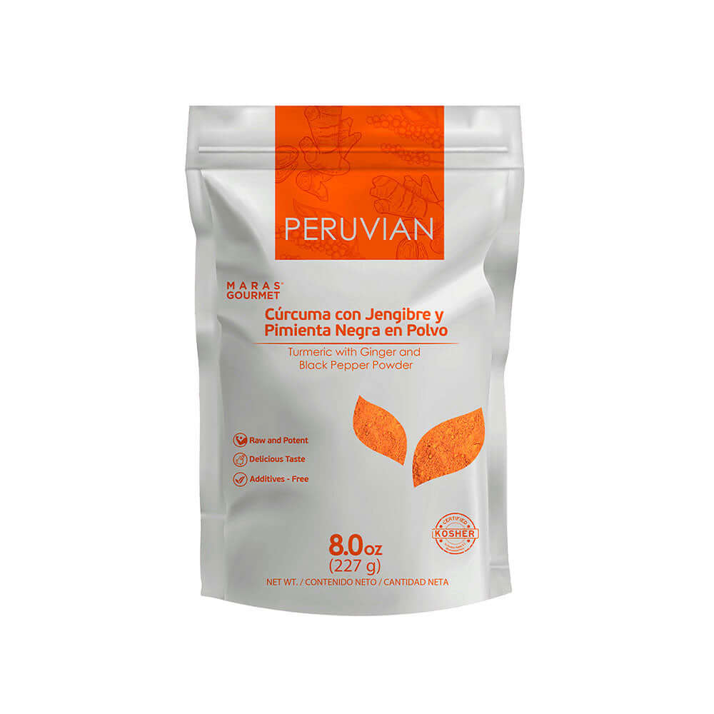 "Organic Turmeric with Ginger and Black Pepper Powder - Maras Gourmet"