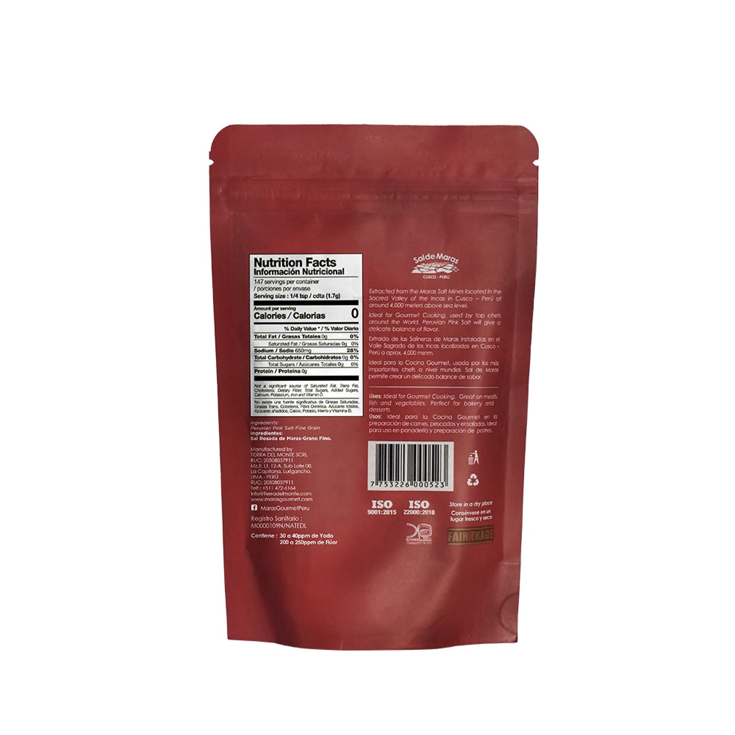 SAMPLES - Peruvian Pink Salt - Fine Grain - Bag x 8.8oz - SAMPLE x 50g