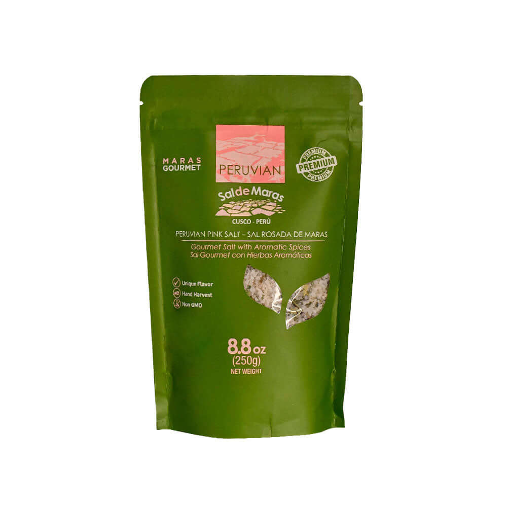 Peruvian Pink Salt with Spices - Bag 8.8 oz
