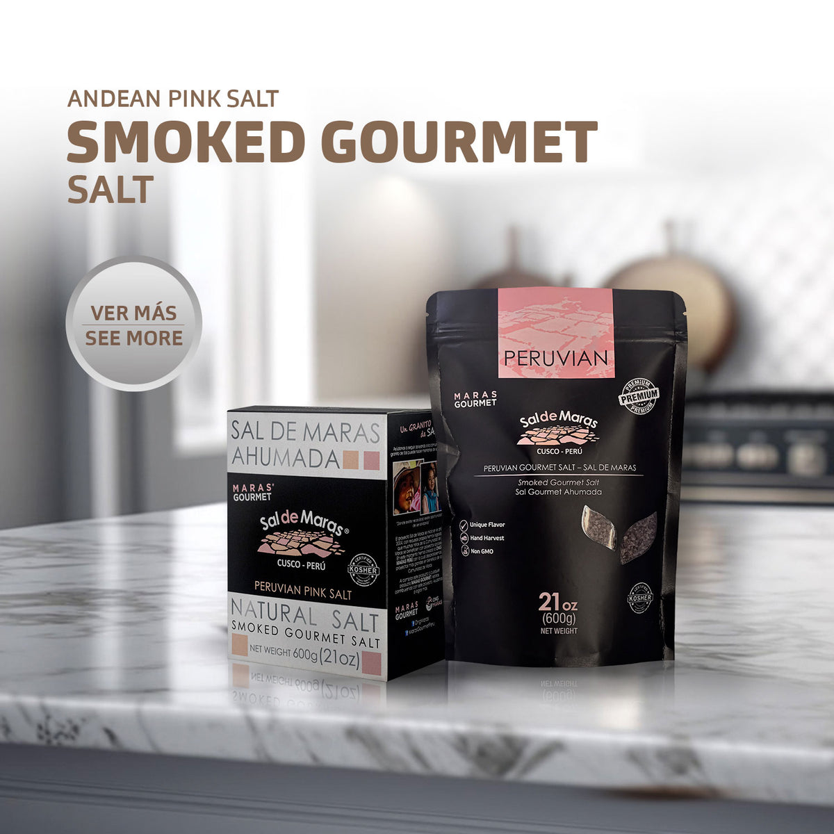 Smoked Peruvian Pink Salt Bag 21 oz – Artisanal Hand Harvested Gourmet Spring Salt for Grilling & BBQ