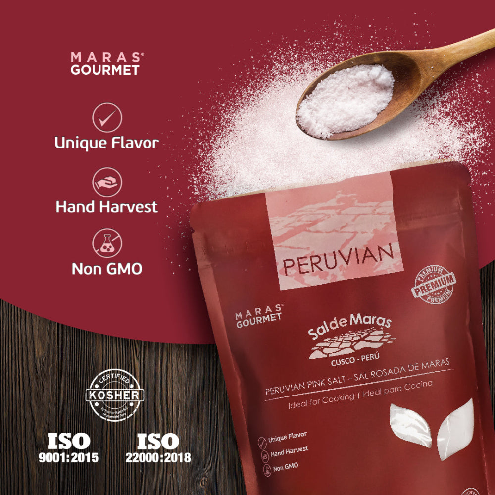 Peruvian Pink Salt Fine Grain Bag 21 oz – Gourmet Mineral Kitchen Spring Salt from Sacred Valley Peru
