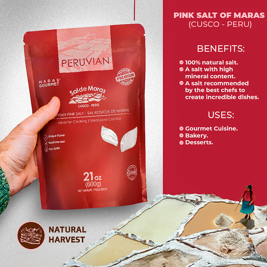 Peruvian Pink Salt Fine Grain Bag 21 oz – Gourmet Mineral Kitchen Spring Salt from Sacred Valley Peru