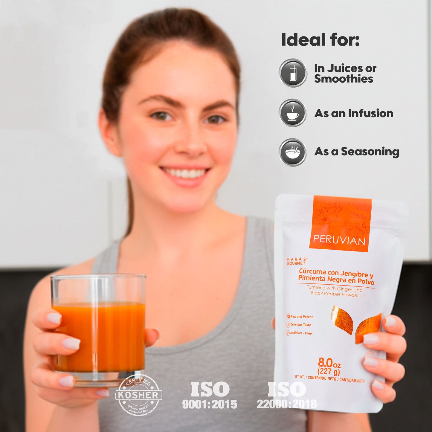 Turmeric with Ginger and Black Pepper Powder - Paper Bag 8.0 oz