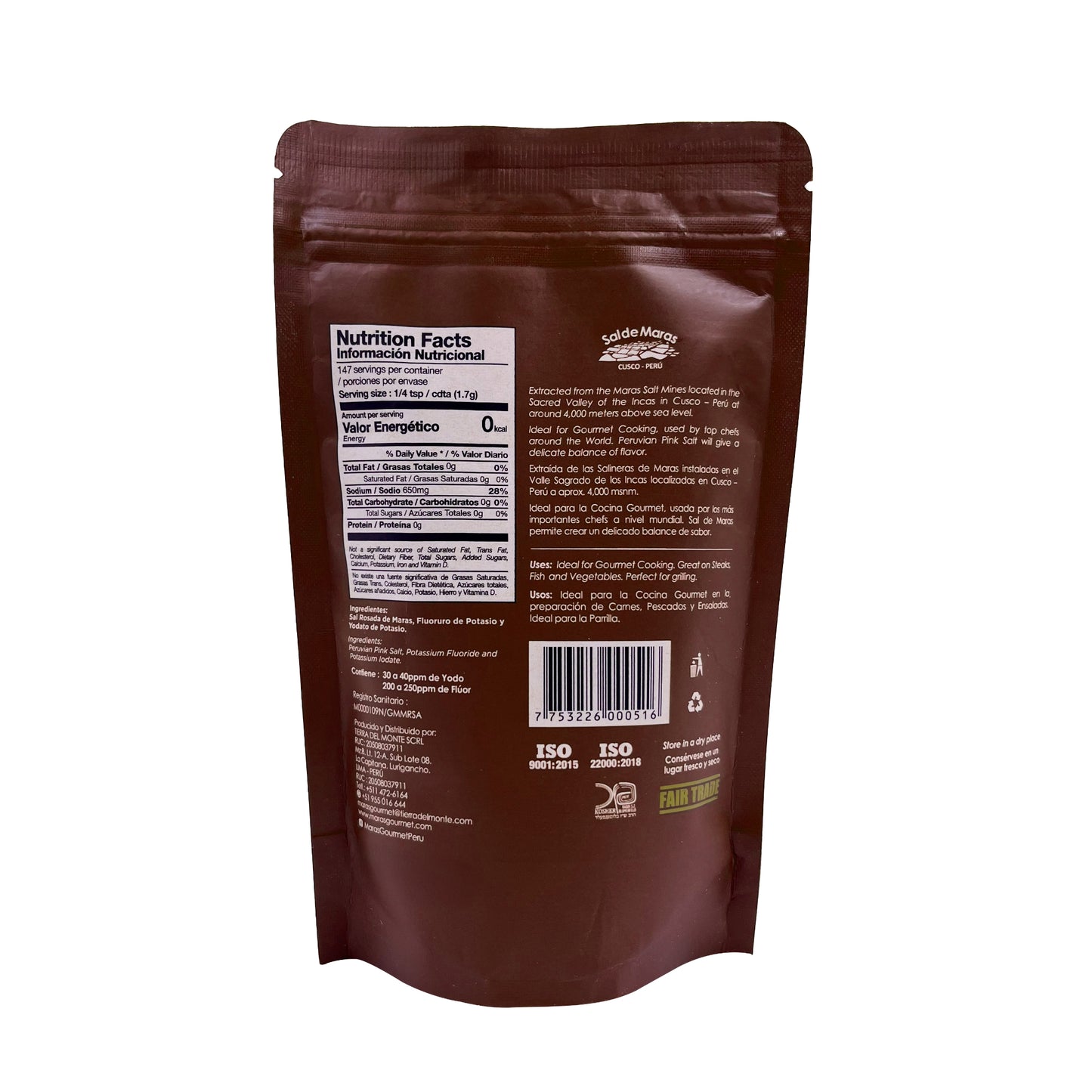 Peruvian Pink Salt Bag 8.8 oz – Coarse Grain Gourmet Mineral Spring Salt from Sacred Valley Peru