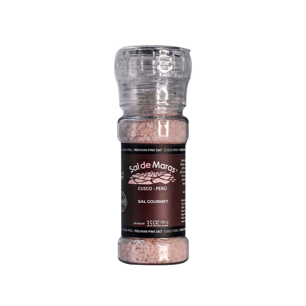 Peruvian Pink Salt Coarse Grain for Grill - Refillable Grinder 3.5 oz