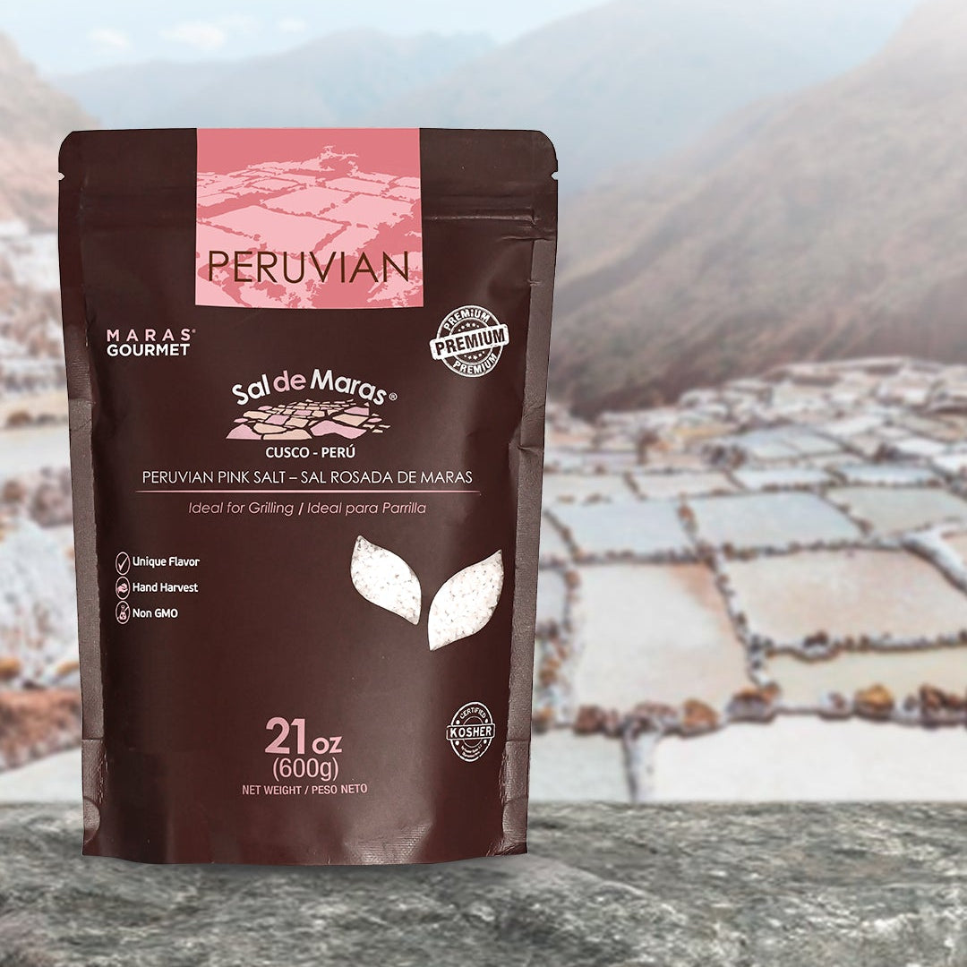 Peruvian Pink Salt Bag 21 oz – Coarse Grain Gourmet Mineral Spring Salt from Sacred Valley Peru